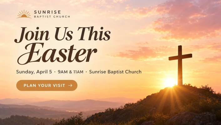 Sunrise Baptist Easter ad