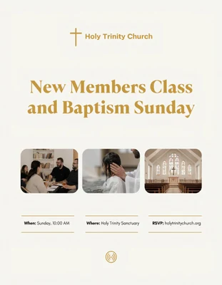 New members class and baptism flyer